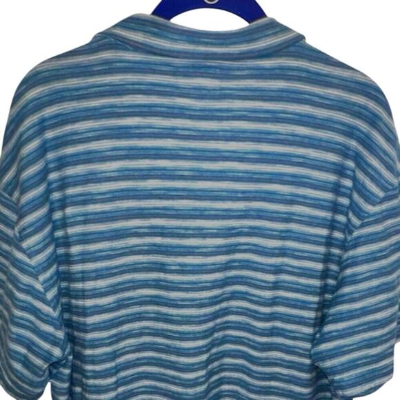 Linksoul Men’s XL 1/4 Button Polo Short Sleeved Striped Knit Preppy Logo Shirt - Picture 4 of 11